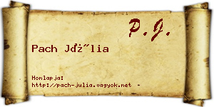 Pach Júlia névjegykártya