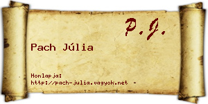 Pach Júlia névjegykártya
